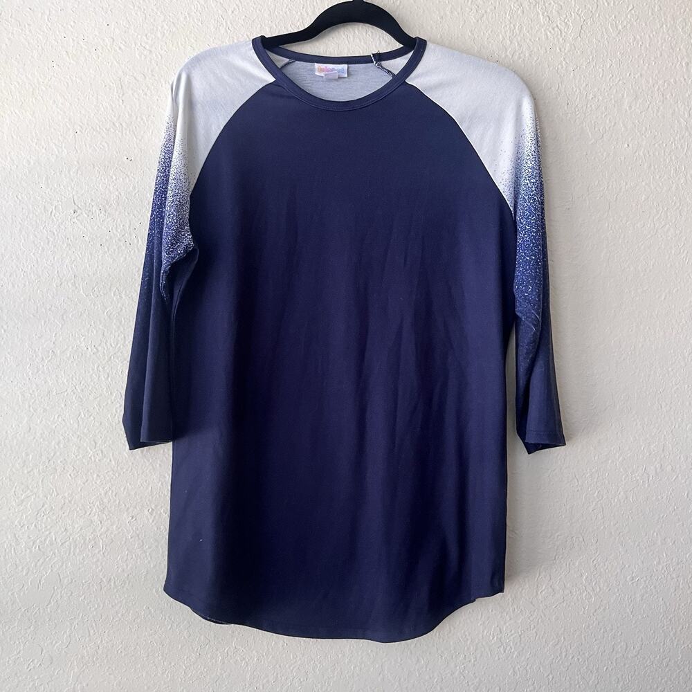 LuLaRoe‎ Women's Shirt Blue Blouse 3/4 Sleeved Pullover Top Size M
